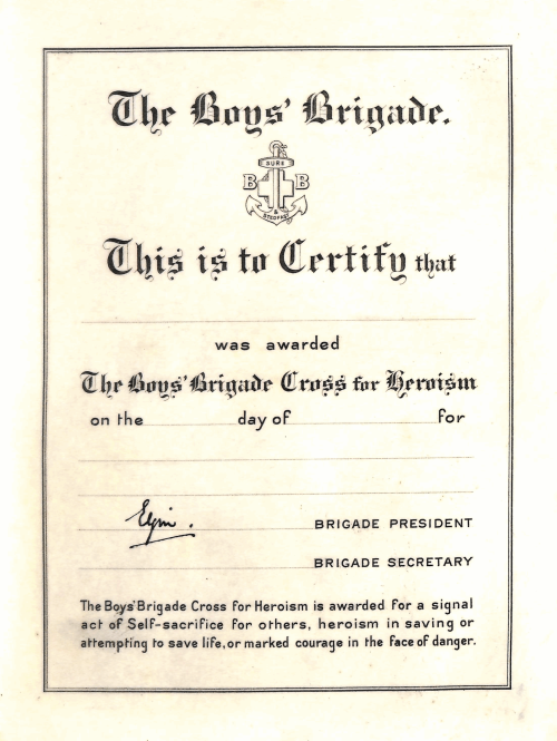 Certificate Cross for Heroism Certificate Cross for Heroism