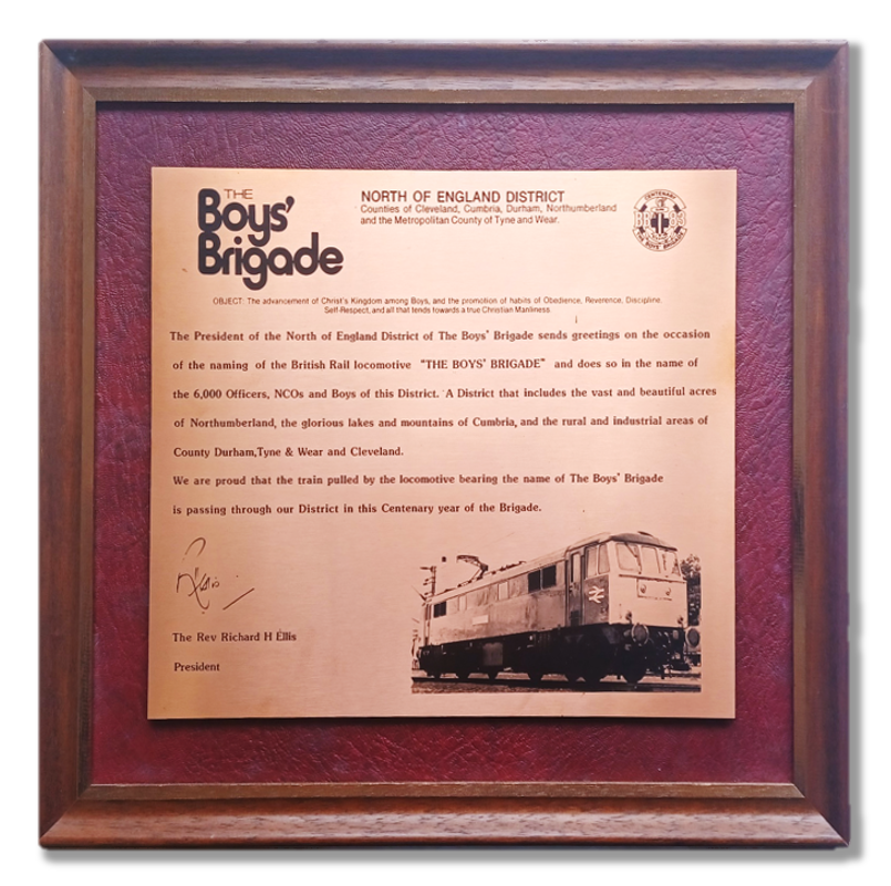 Boys' Brigade North of England District train naming
