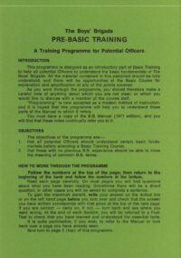 Boys Brigade Pre-basic training