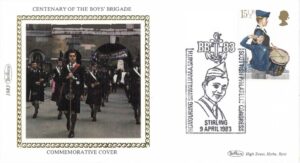 Benham commemorative cover Centenary year Stirling 9th April 1983 pipers