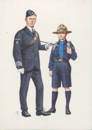 Postcard Staff Sergeant and BB Scout