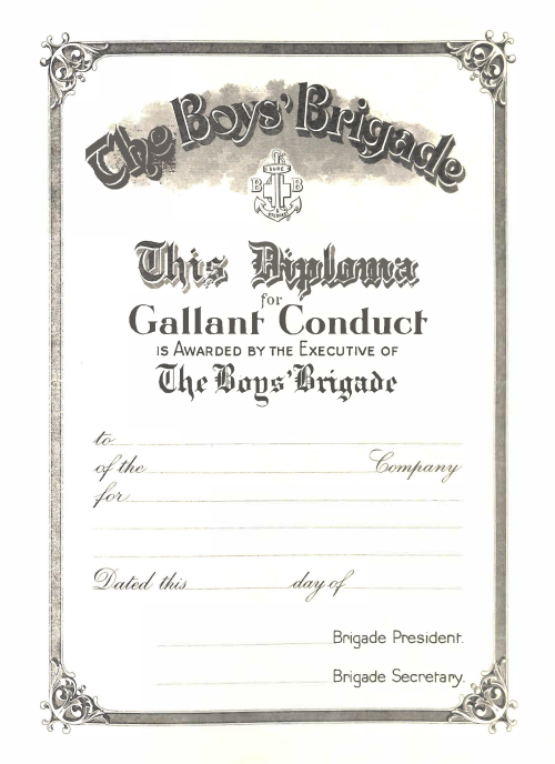 Diploma for Gallant Conduct